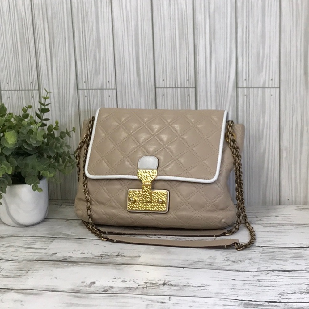 Marc Jacobs Tan Quilted Shoulder Crossbody  Bag